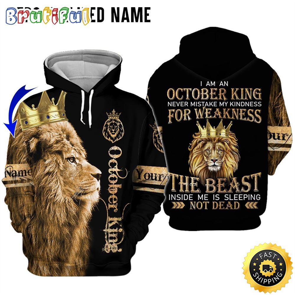 Personalized Black October King The Hidden Beast All Over Print Hoodie Gift For Frends 1 zui8bg
