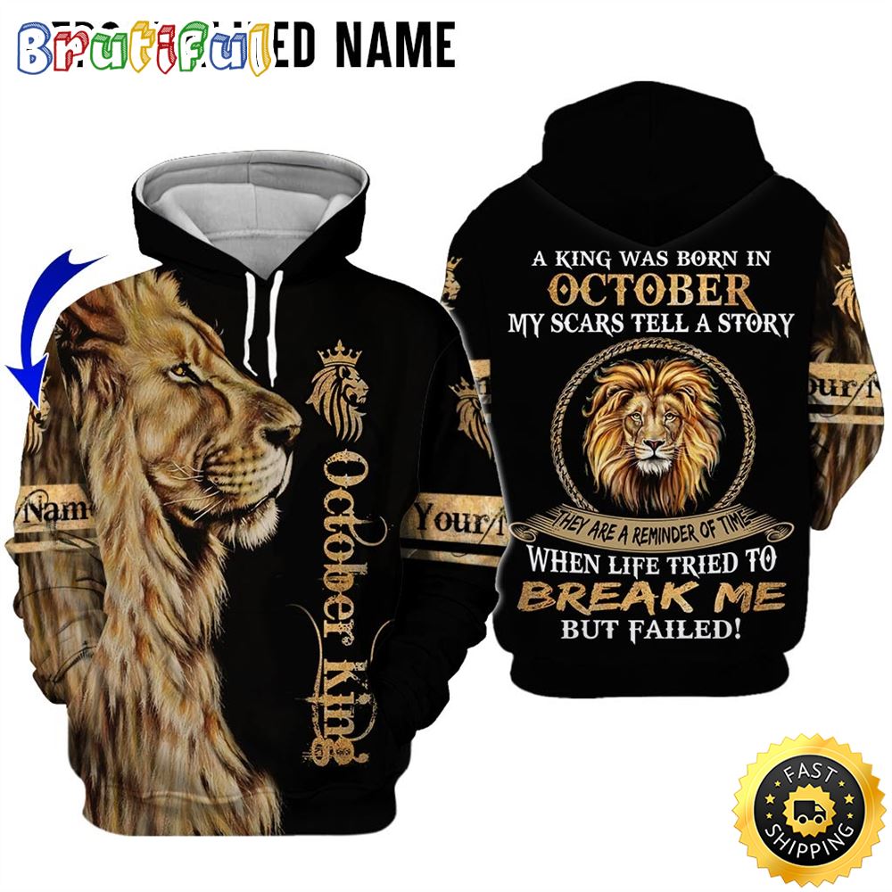 Personalized Black October King The Monster Inside Me All Over Print Hoodie Gift For Frends 1 k9biku