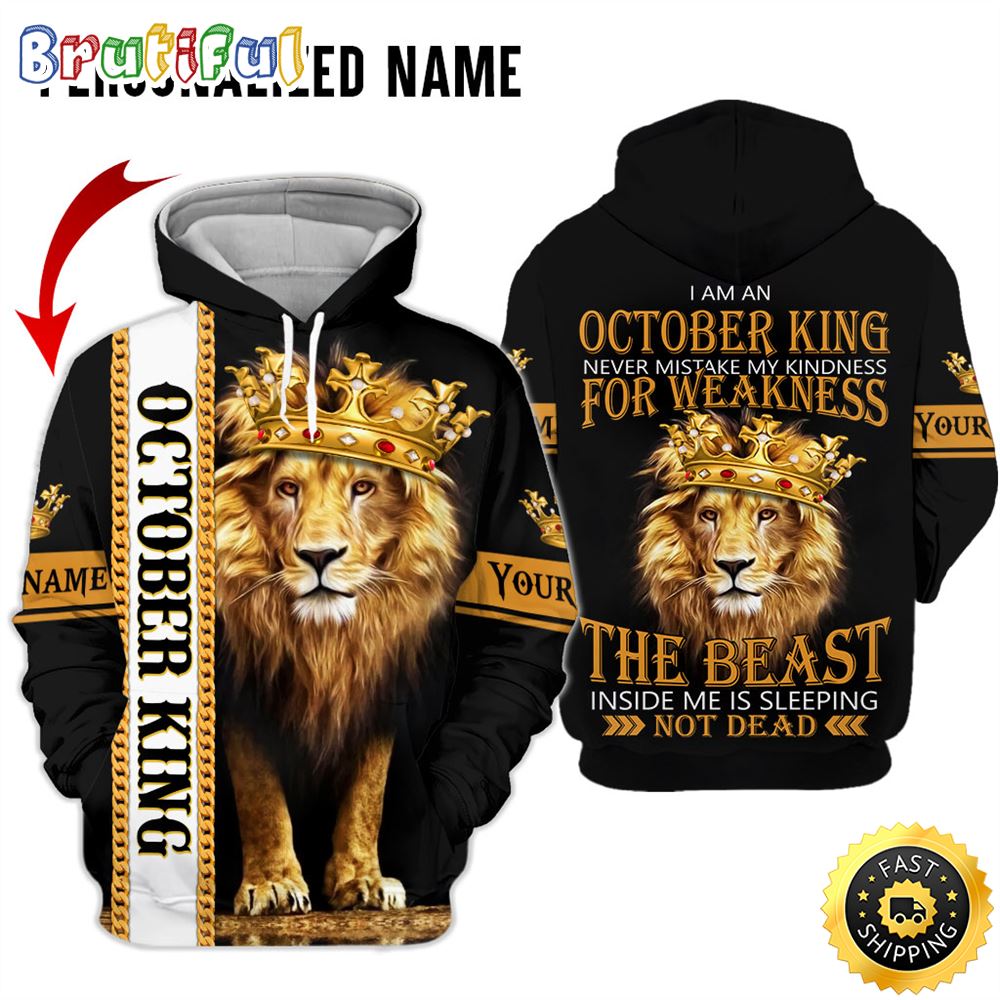 Personalized Black October Lion King The Beast Within All Over Print Hoodie Gift For Frends 1 zsvfuw