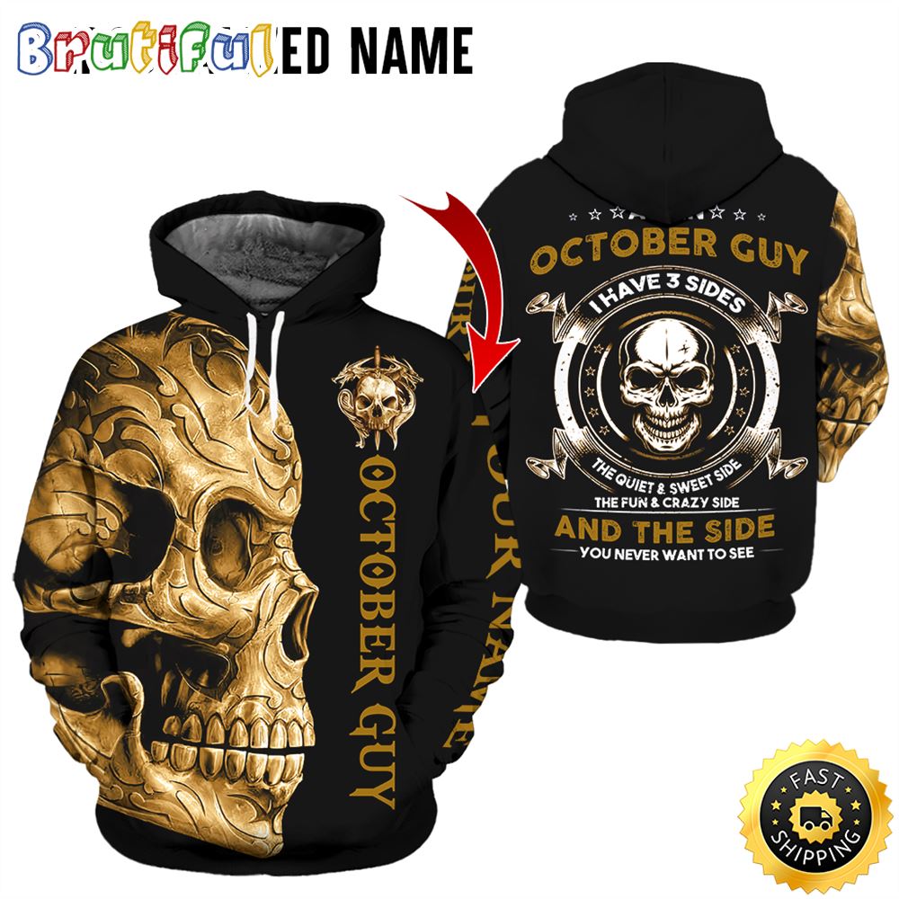 Personalized Black October Skull Guy The Fun And Crazy Side All Over Print Hoodie Gift For Frends 1 hfziyc