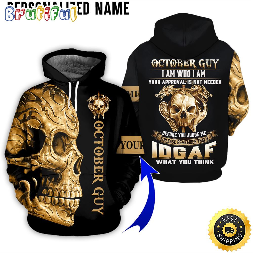 Personalized Black October Skull Guy What You Think All Over Print Hoodie Gift For Frends 1 lzcymz