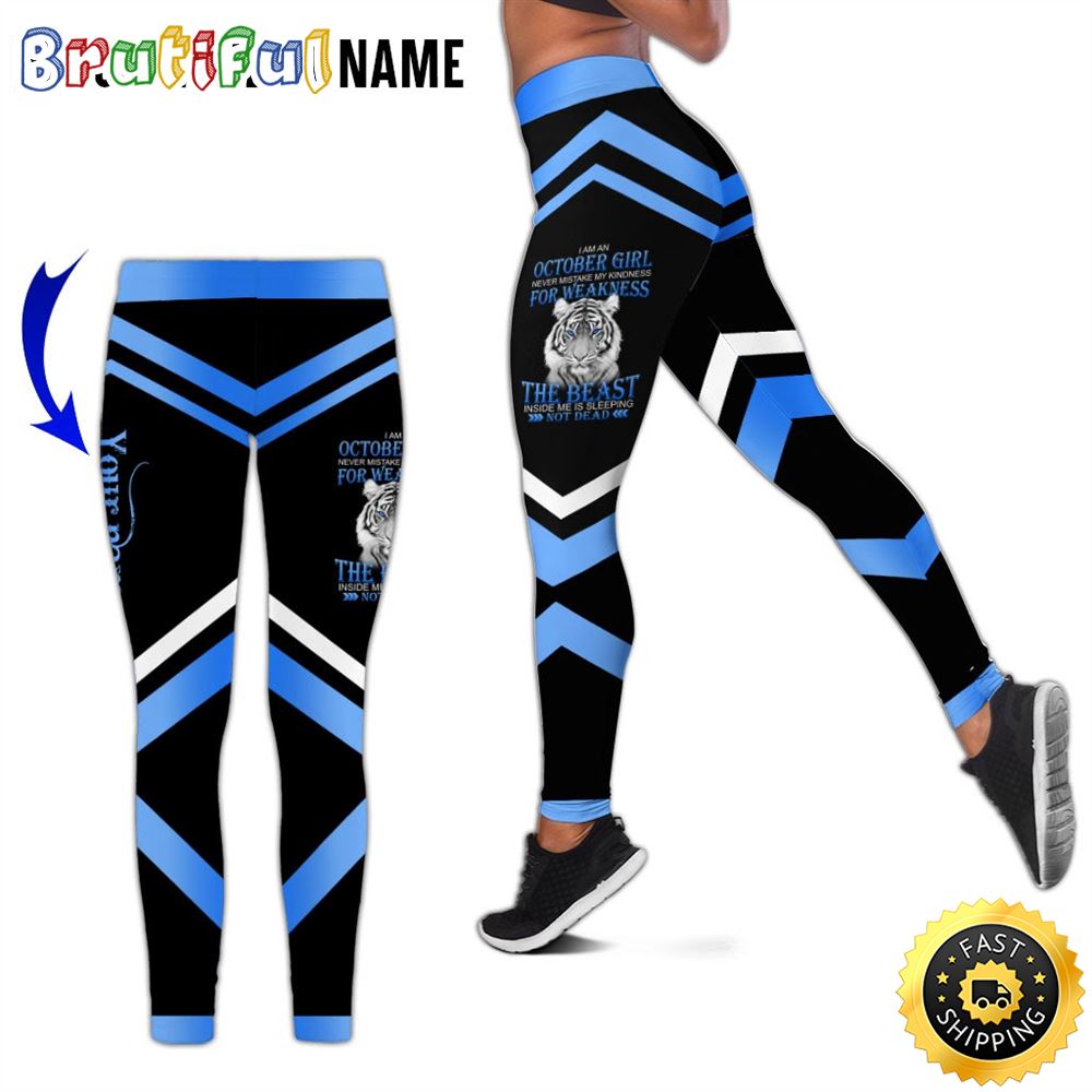 Personalized Black October Tiger Girl All Over Print 3D Legging The Devil Inside Gift For Women 1 u80dia