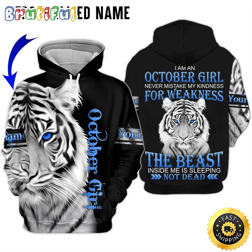 Personalized Black October Tiger Girl The Devil Inside All Over Print Hoodie Gift For Frends 1 vha33b