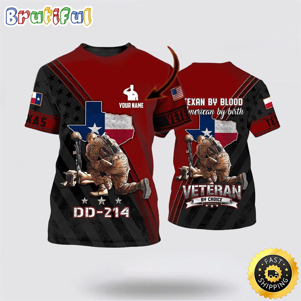 Personalized Blood American By Birth All Over Print 3D T Shirt For Military Personnel 1 ctqchj