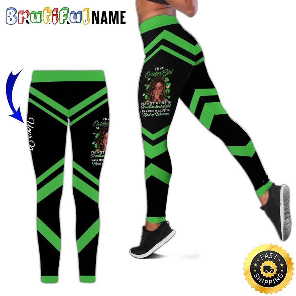 Personalized Green October Girl All Over Print 3D Legging Kind Of Women Gift For Women 1 tsopuh