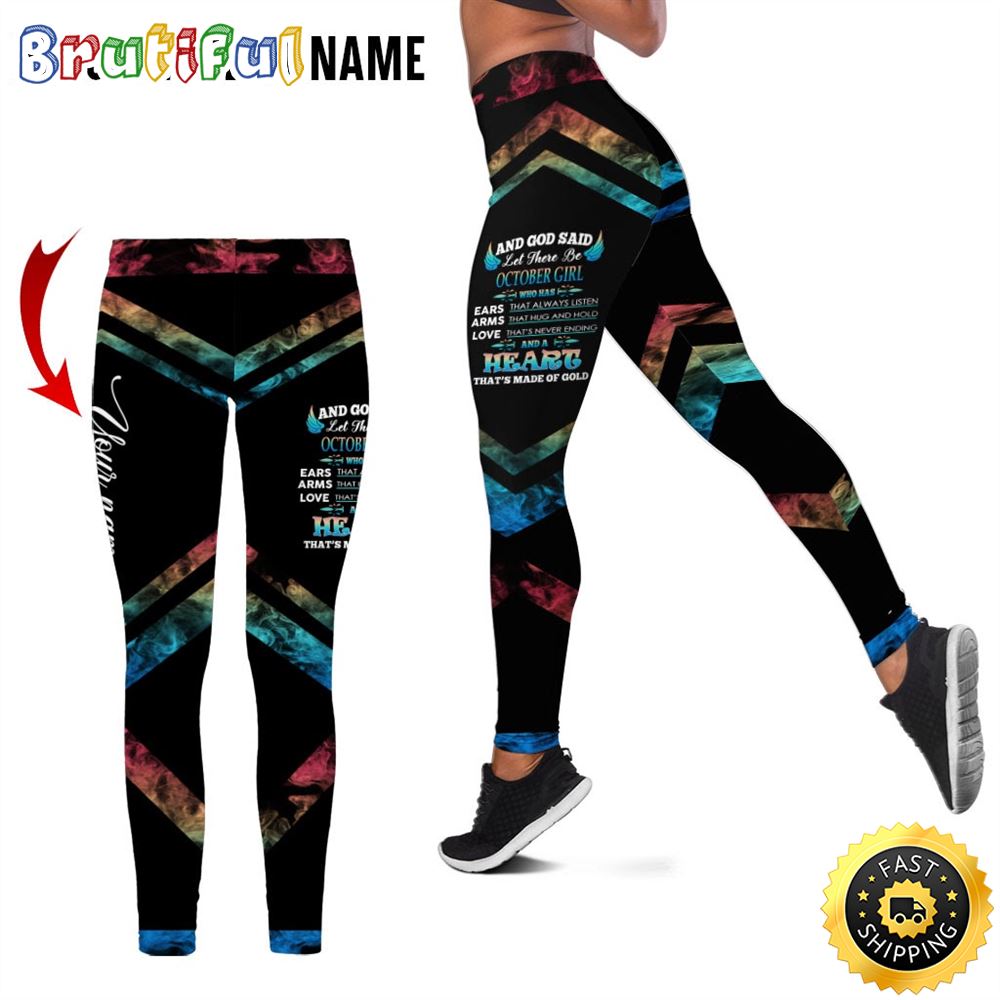 Personalized Green October Girl All Over Print 3D Legging That Is Made Of God Gift For Women 1 jmgba3