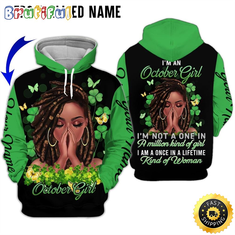 Personalized Green October Girl Kind Of Women All Over Print Hoodie Gift For Frends 1 doaznv
