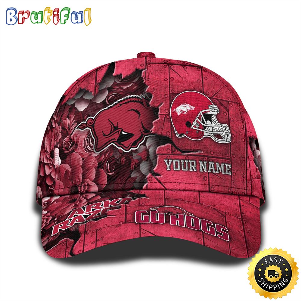 Personalized NCAA Arkansas Razorbacks All Over Print BaseBall Cap Show Your Pride 1 iqs58c