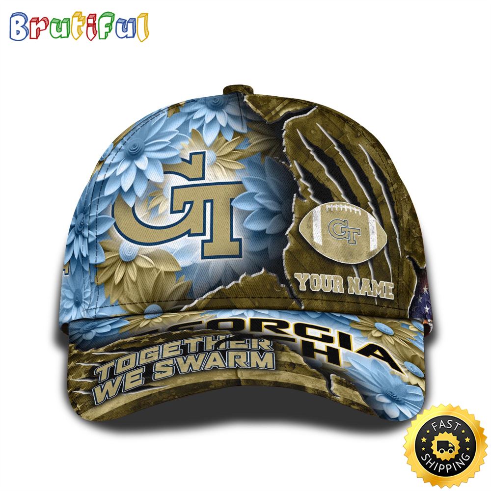 Personalized NCAA Georgia Tech Yellow Jackets All Over Print BaseBall Cap The Perfect Way To Rep Your Team 1 vblkq8