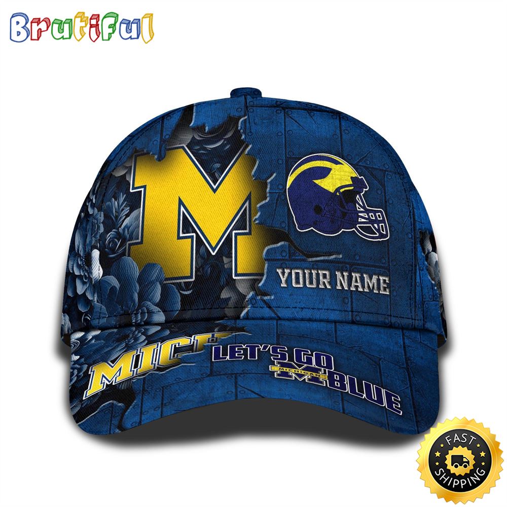 Personalized NCAA Michigan Wolverines All Over Print BaseBall Cap Show Your Pride 1 xmo8rz