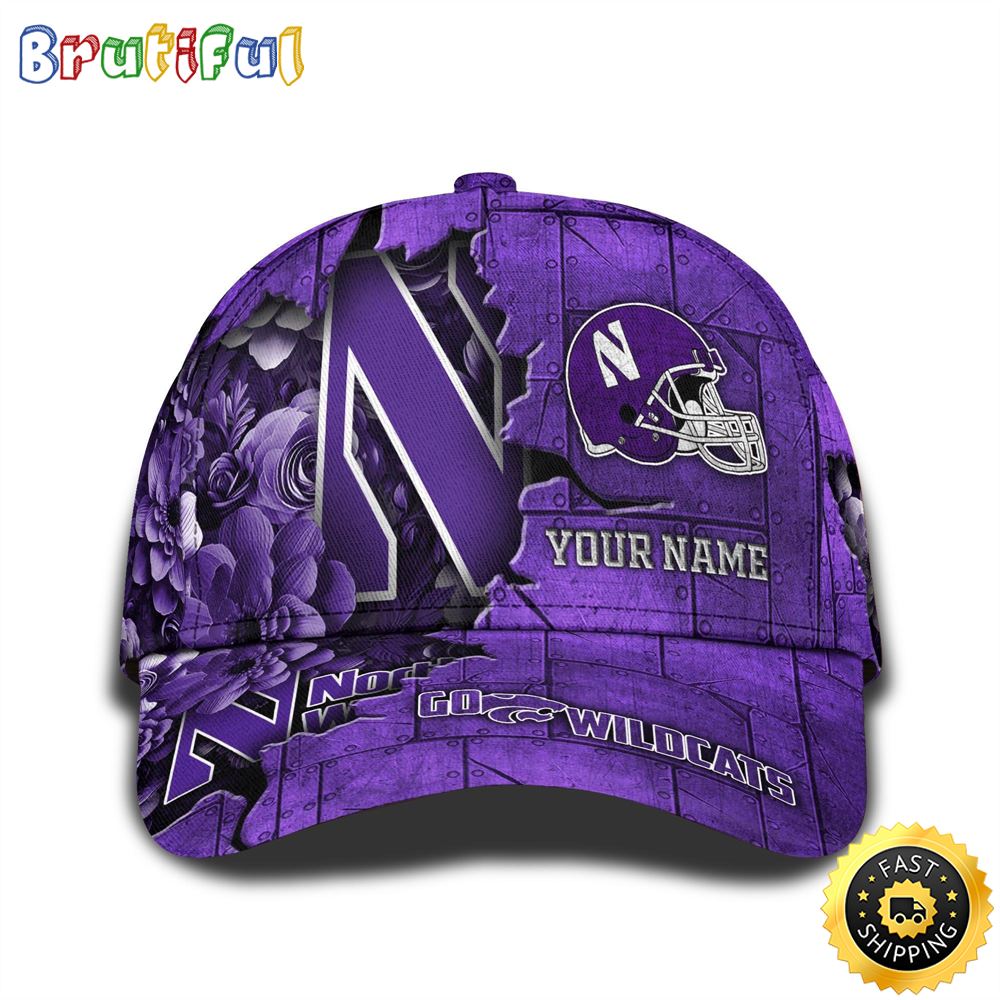 Personalized NCAA Northwestern Wildcats All Over Print BaseBall Cap Show Your Pride 1 idvtyh