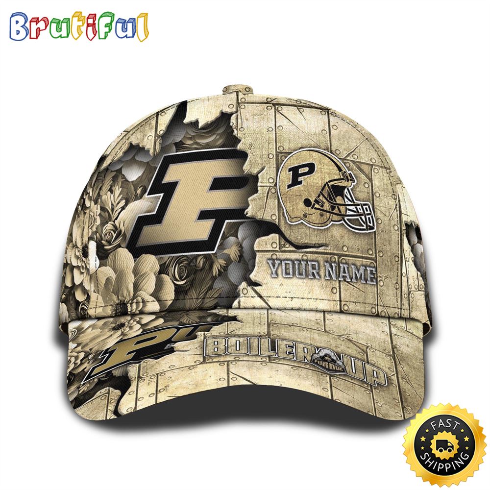 Personalized NCAA Purdue Boilermakers All Over Print BaseBall Cap Show Your Pride 1 wbzbpx