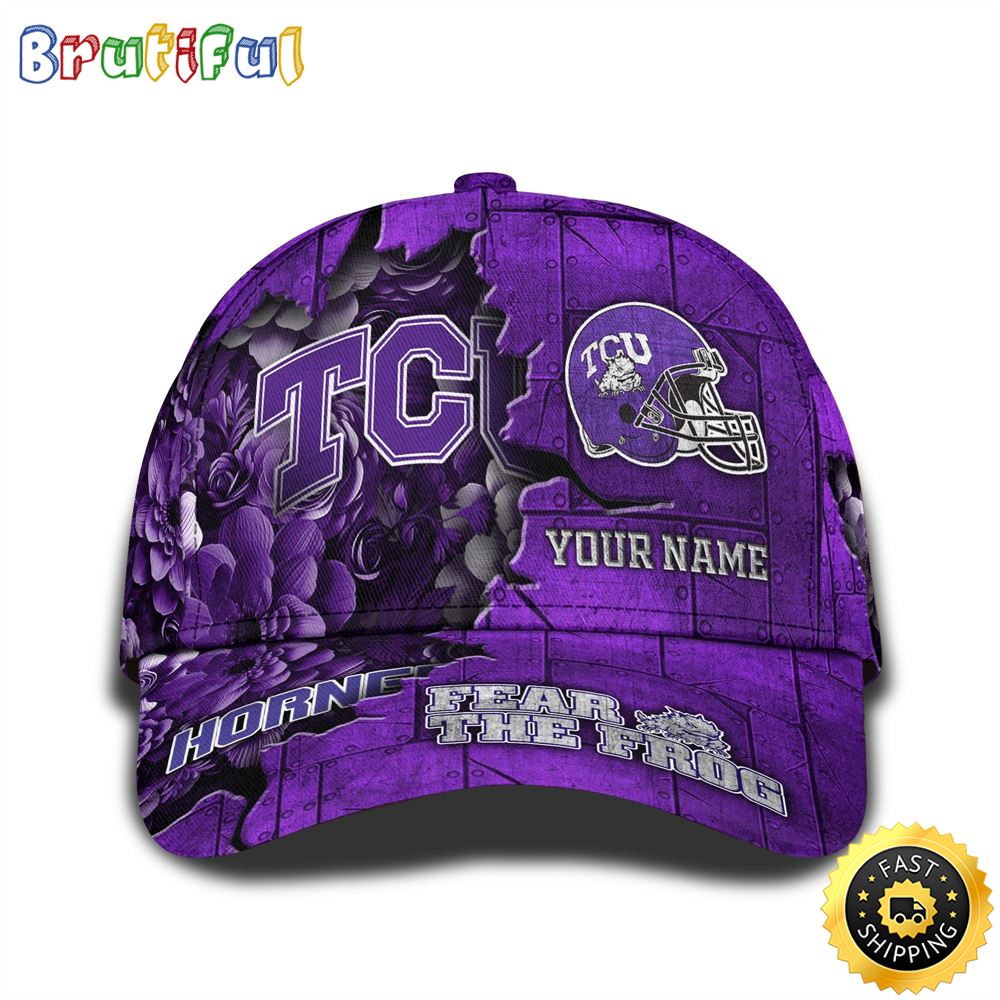 Personalized NCAA TCU Horned Frogs All Over Print BaseBall Cap Show Your Pride 1 oim1zu