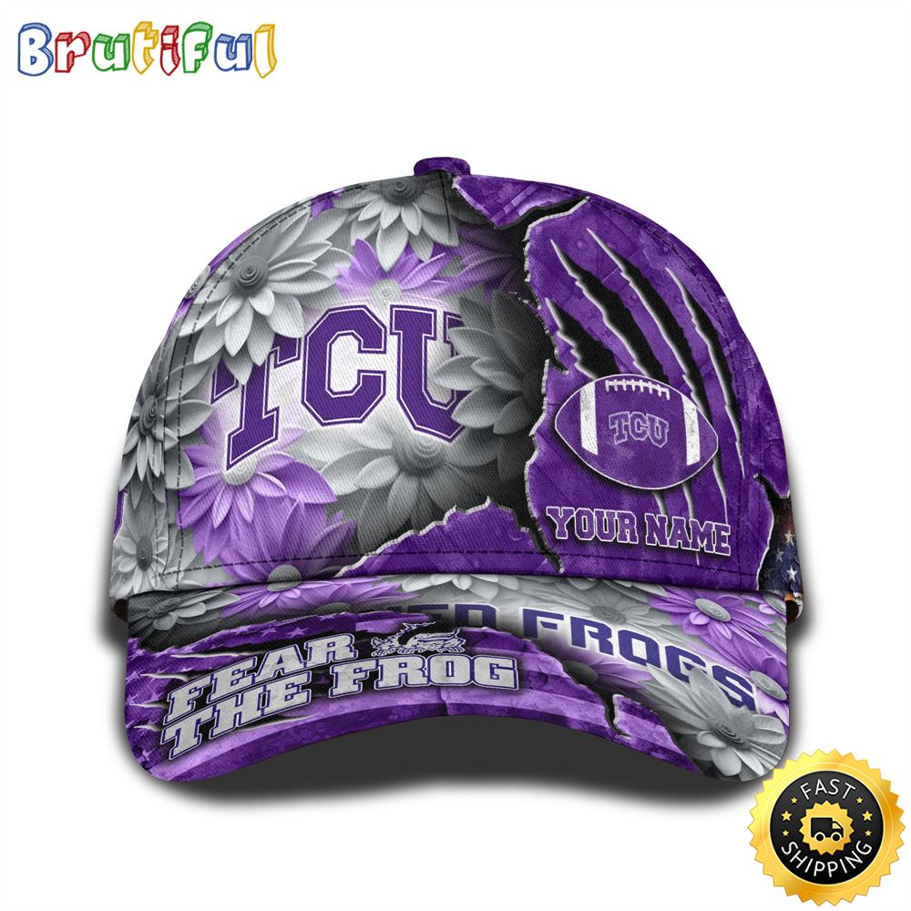Personalized NCAA TCU Horned Frogs All Over Print BaseBall Cap The Perfect Way To Rep Your Team 1 qjllzy