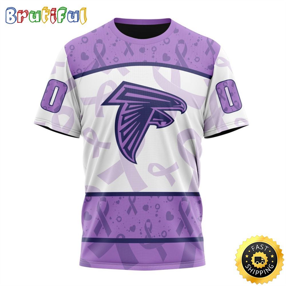 Personalized NFL Atlanta Falcons All Over Print 3D T Shirt Special Lavender Fights Cancer Unisex Tshirt 1 fpsva8