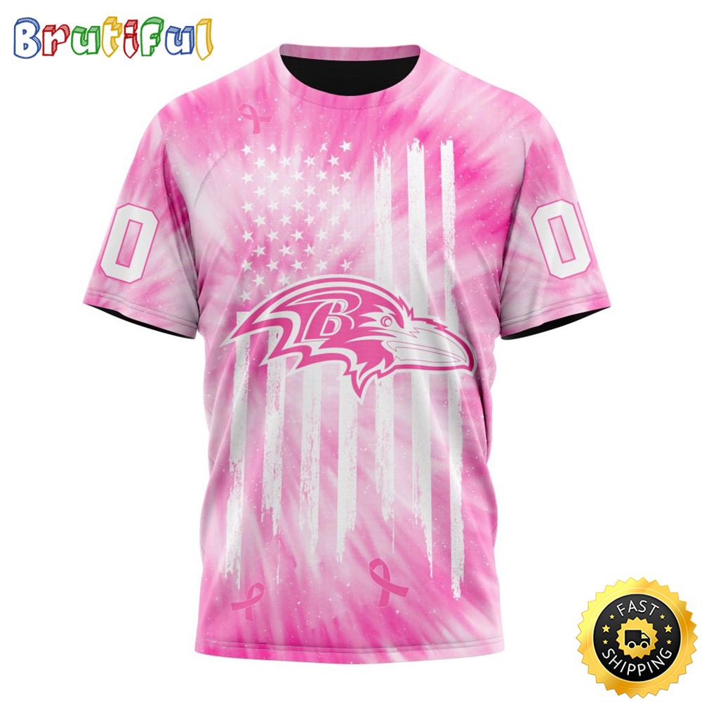Personalized NFL Baltimore Ravens All Over Print 3D T Shirt Special Pink Tie Dye Unisex Tshirt 1 fvkvhj