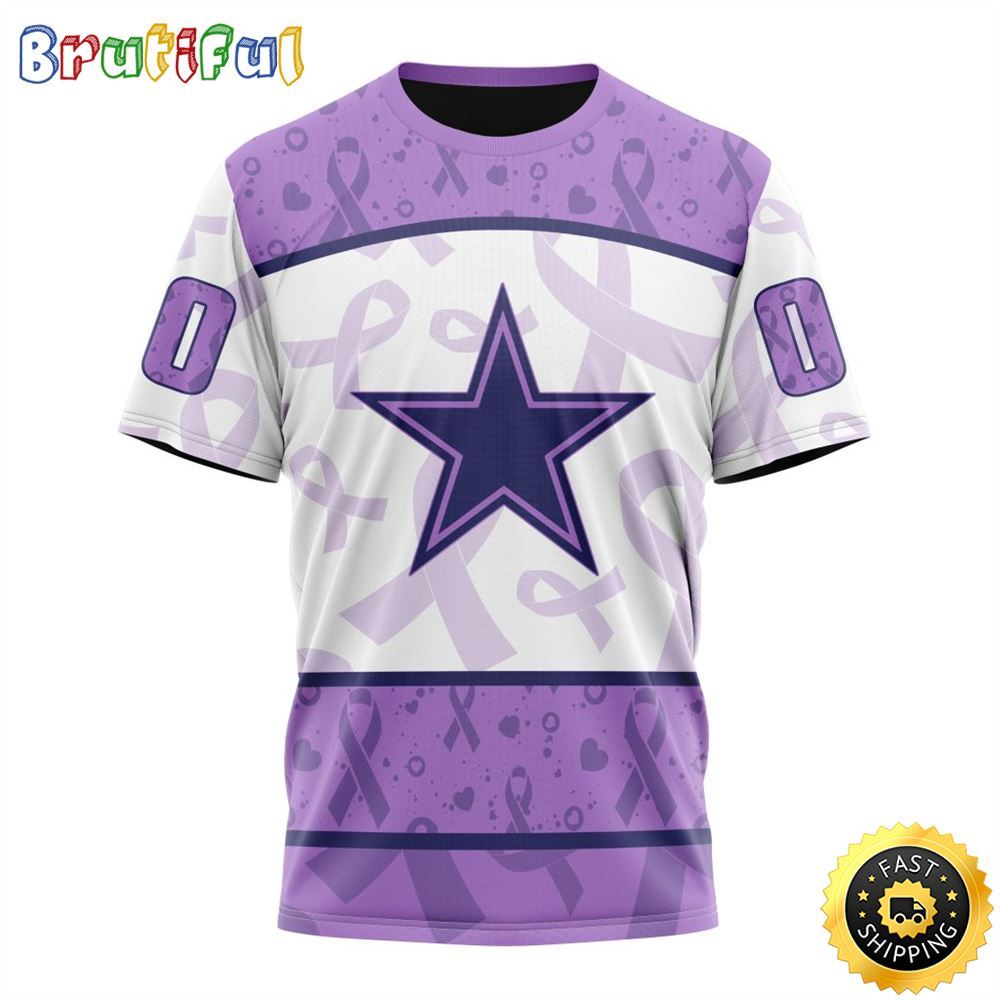 Personalized NFL Dallas Cowboys All Over Print 3D T Shirt Special Lavender Fights Cancer Unisex Tshirt 1 rx8twf