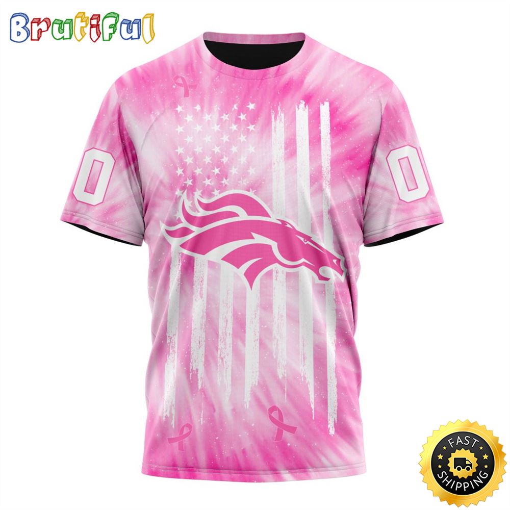 Personalized NFL Denver Broncos All Over Print 3D T Shirt Special Pink Tie Dye Unisex Tshirt 1 qq6jmy