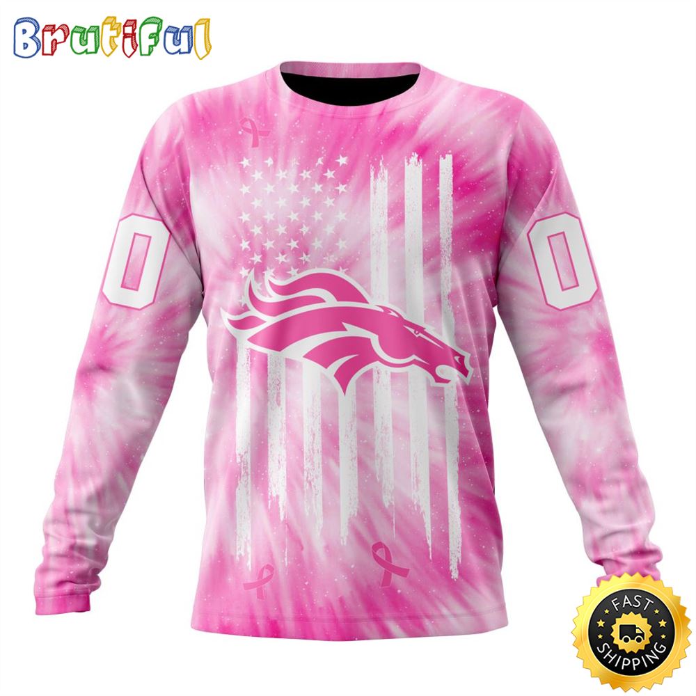 Personalized NFL Denver Broncos Crewneck Sweatshirt Special Pink Tie Dye Unisex Sweatshirt 1 rynz1l