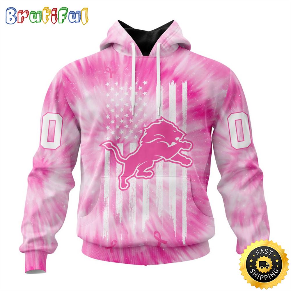 Personalized NFL Detroit Lions All Over Print 3D Hoodie Special Pink Tie Dye Unisex Hoodie 1 mdoqij
