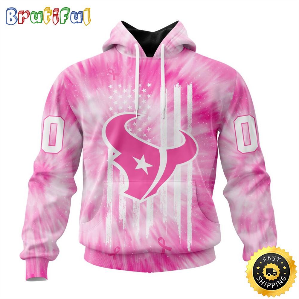 Personalized NFL Houston Texans All Over Print 3D Hoodie Special Pink Tie Dye Unisex Hoodie 1 ufbzqy