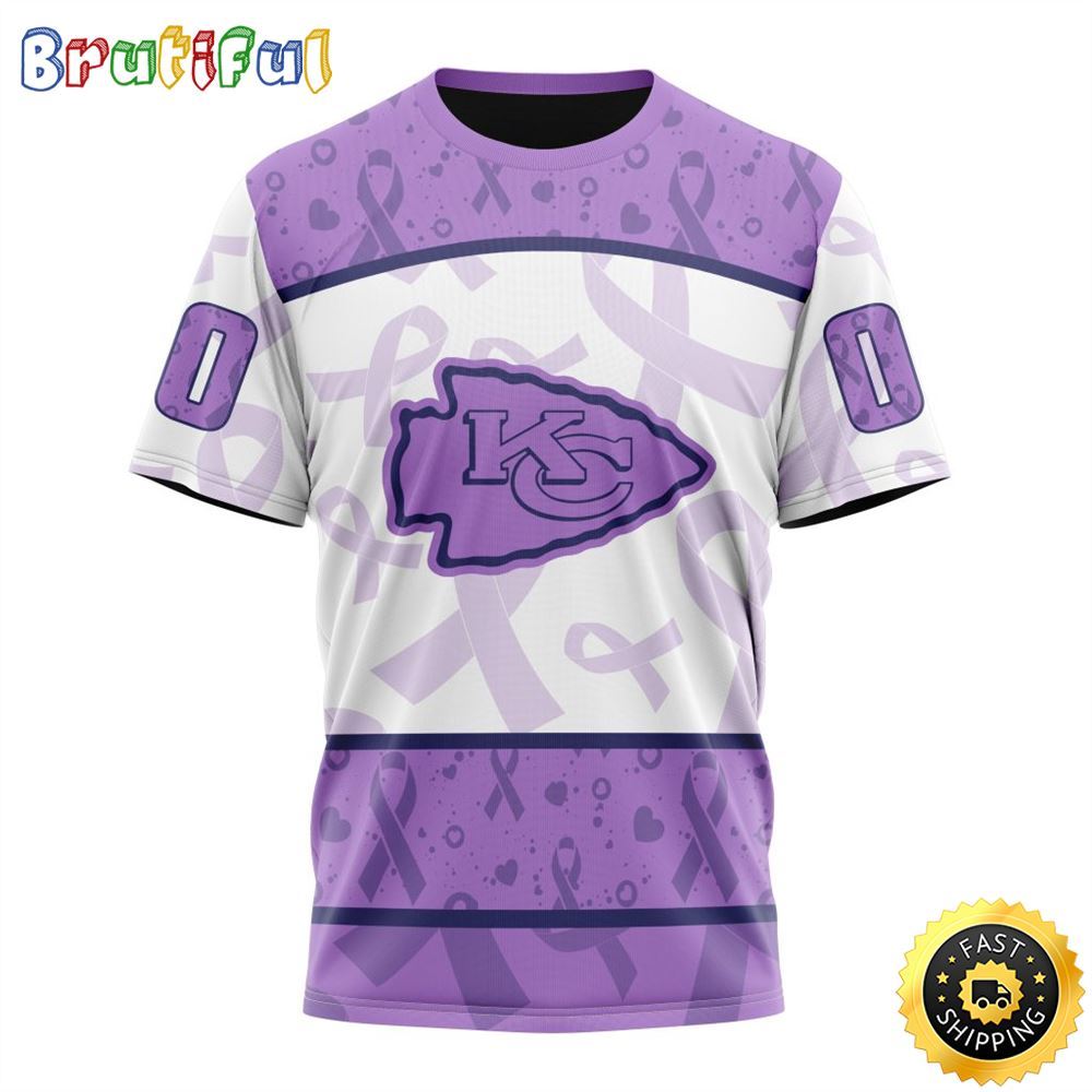 Personalized NFL Kansas City Chiefs All Over Print 3D T Shirt Special Lavender Fights Cancer Unisex Tshirt 1 v4rha9