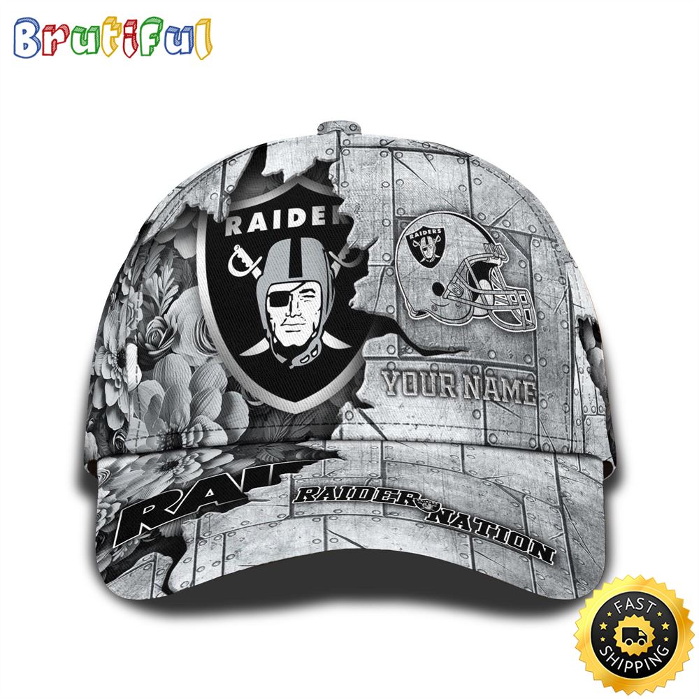 Personalized NFL Las Vegas Raiders All Over Print Baseball Cap Show Your Pride 1 rw9n3h