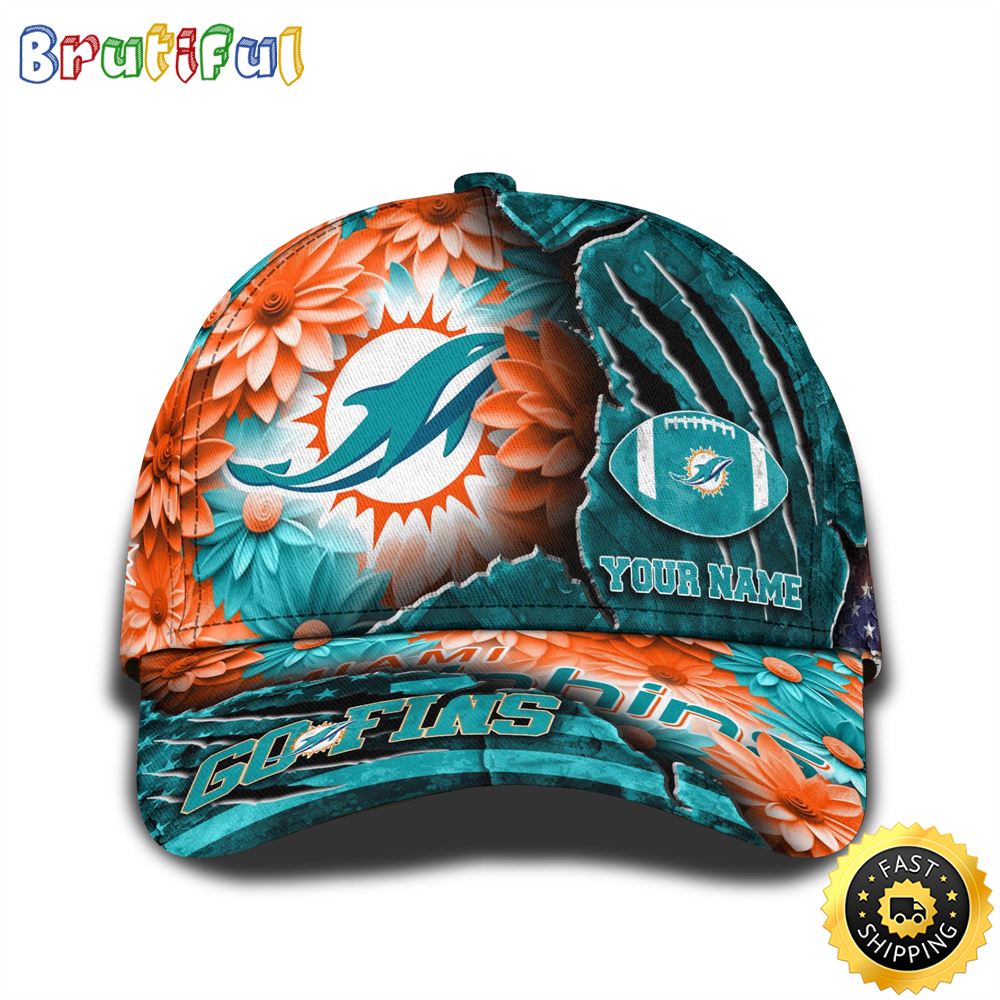 Personalized NFL Miami Dolphins All Over Print Baseball Cap The Perfect Way To Rep Your Team 1 nfmpfg