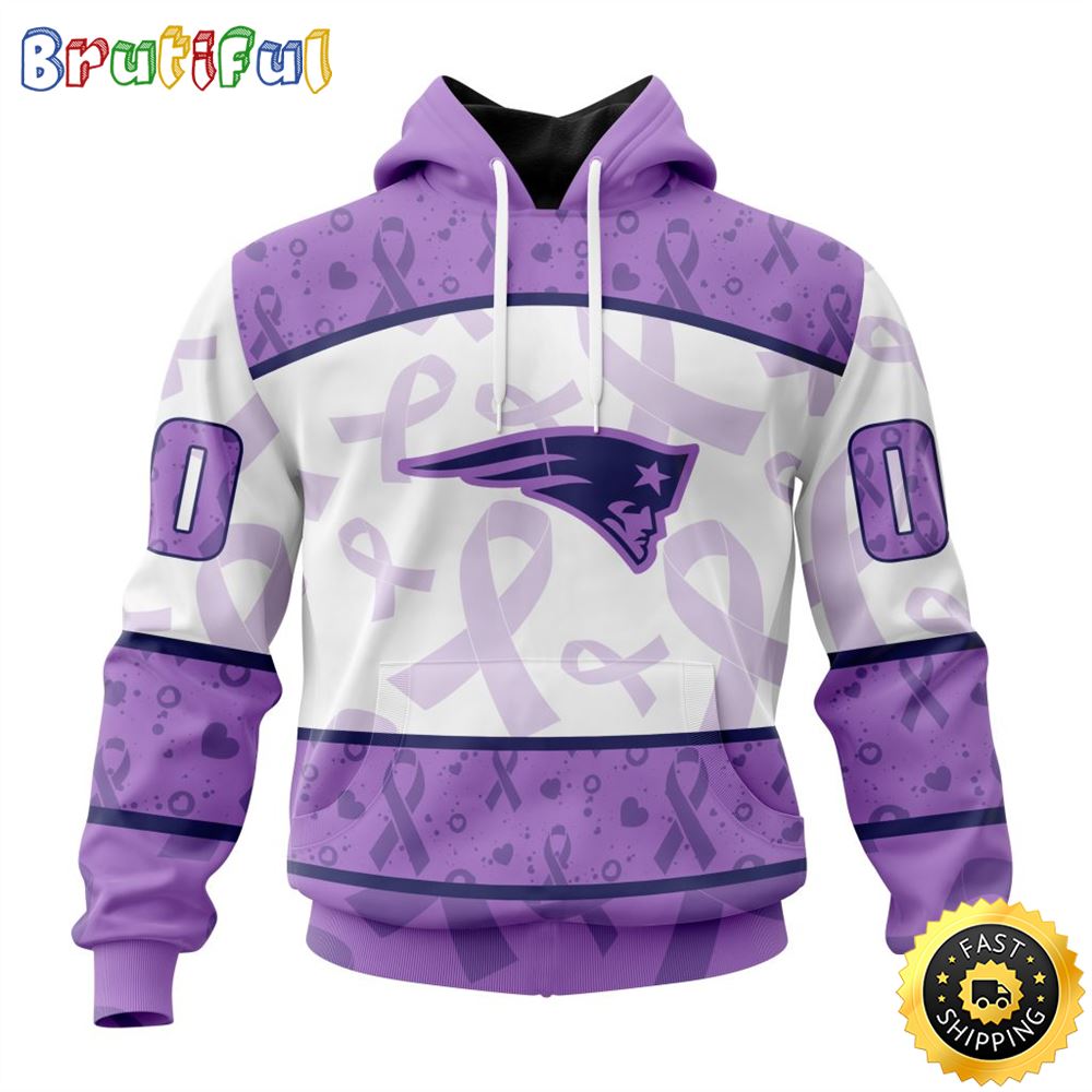 Personalized NFL New England Patriots All Over Print 3D Hoodie Special Lavender Fights Cancer Unisex Hoodie 1 k4xsyc