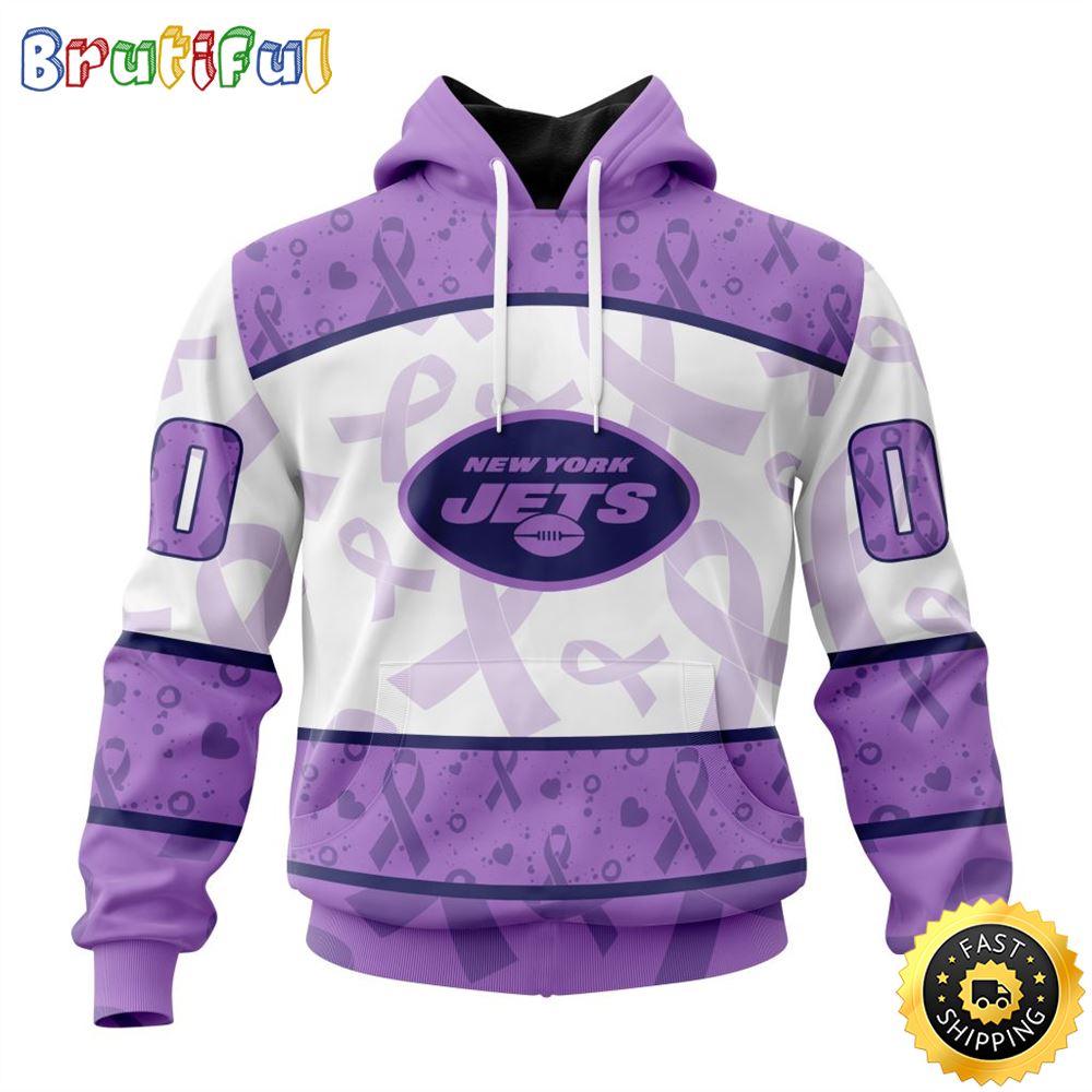 Personalized NFL New York Jets All Over Print 3D Hoodie Special Lavender Fights Cancer Unisex Hoodie 1 jlnzko