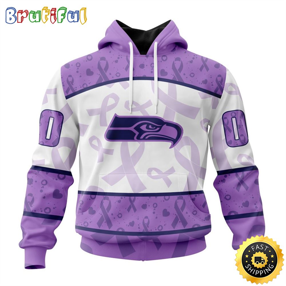 Personalized NFL Seattle Seahawks All Over Print 3D Hoodie Special Lavender Fights Cancer Unisex Hoodie 1 f5ot7j