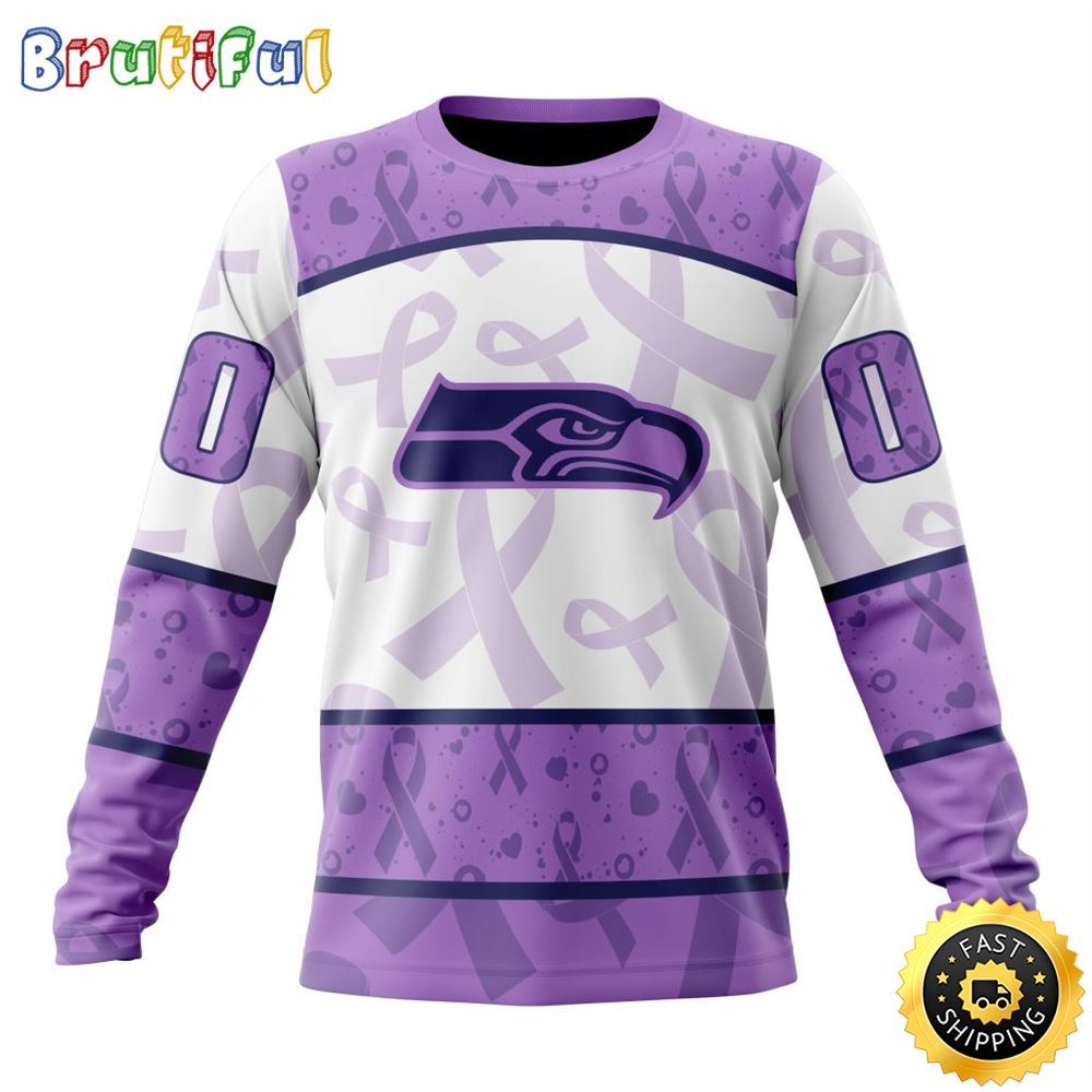 Personalized NFL Seattle Seahawks Crewneck Sweatshirt Special Lavender Fights Cancer Unisex Sweatshirt 1 iwhyzc
