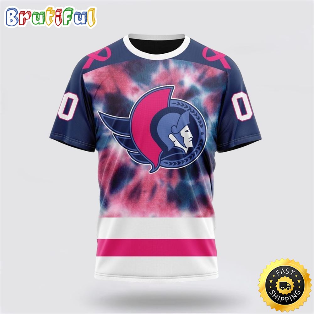 Personalized NHL Ottawa Senators All Over Print 3D T Shirt Special Pink October Fight Breast Cancer Gift For Man And Women 1 gldrwl