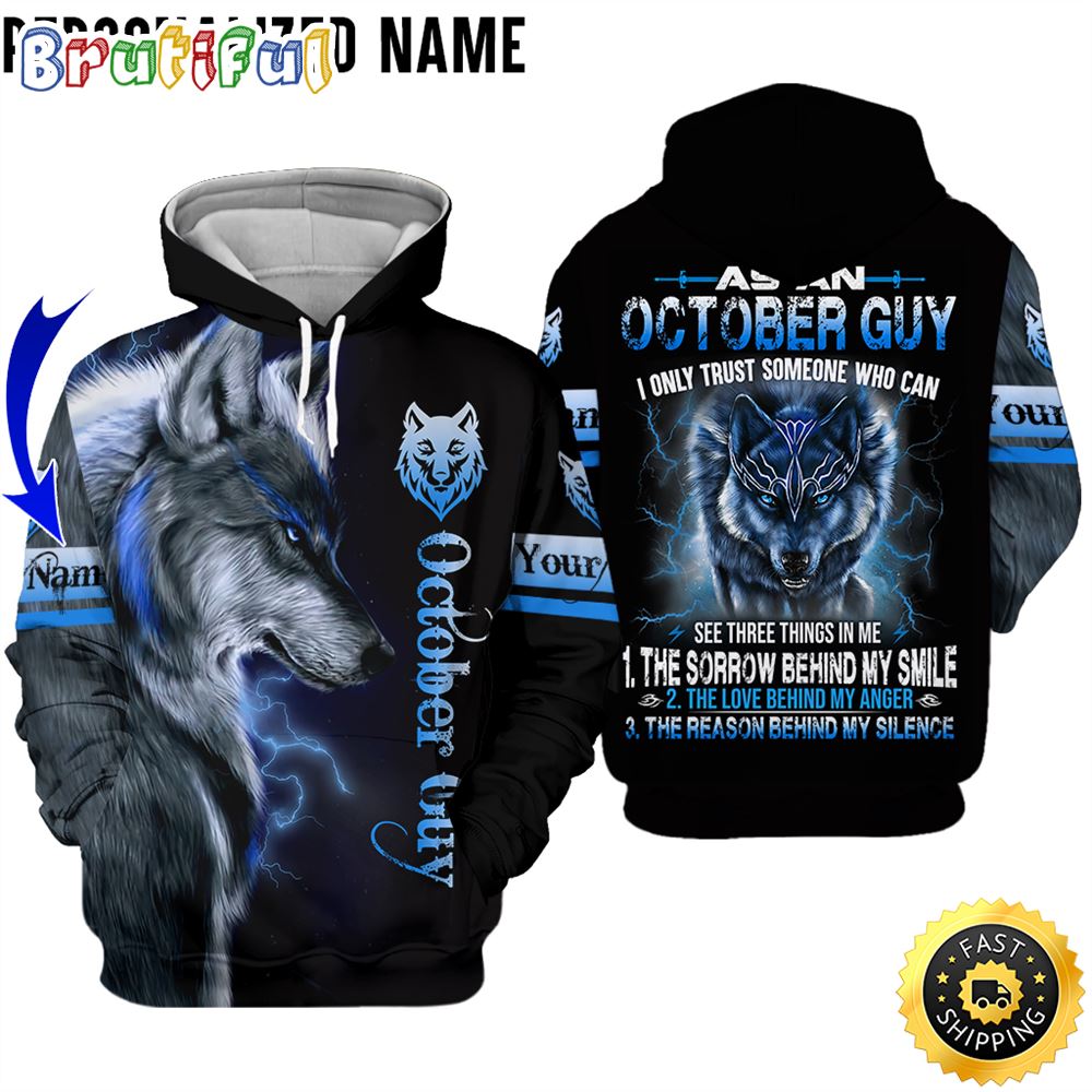 Personalized October Guy The Sorrow Behind My Smile All Over Print Hoodie Gift For Frends 1 jb4nmq