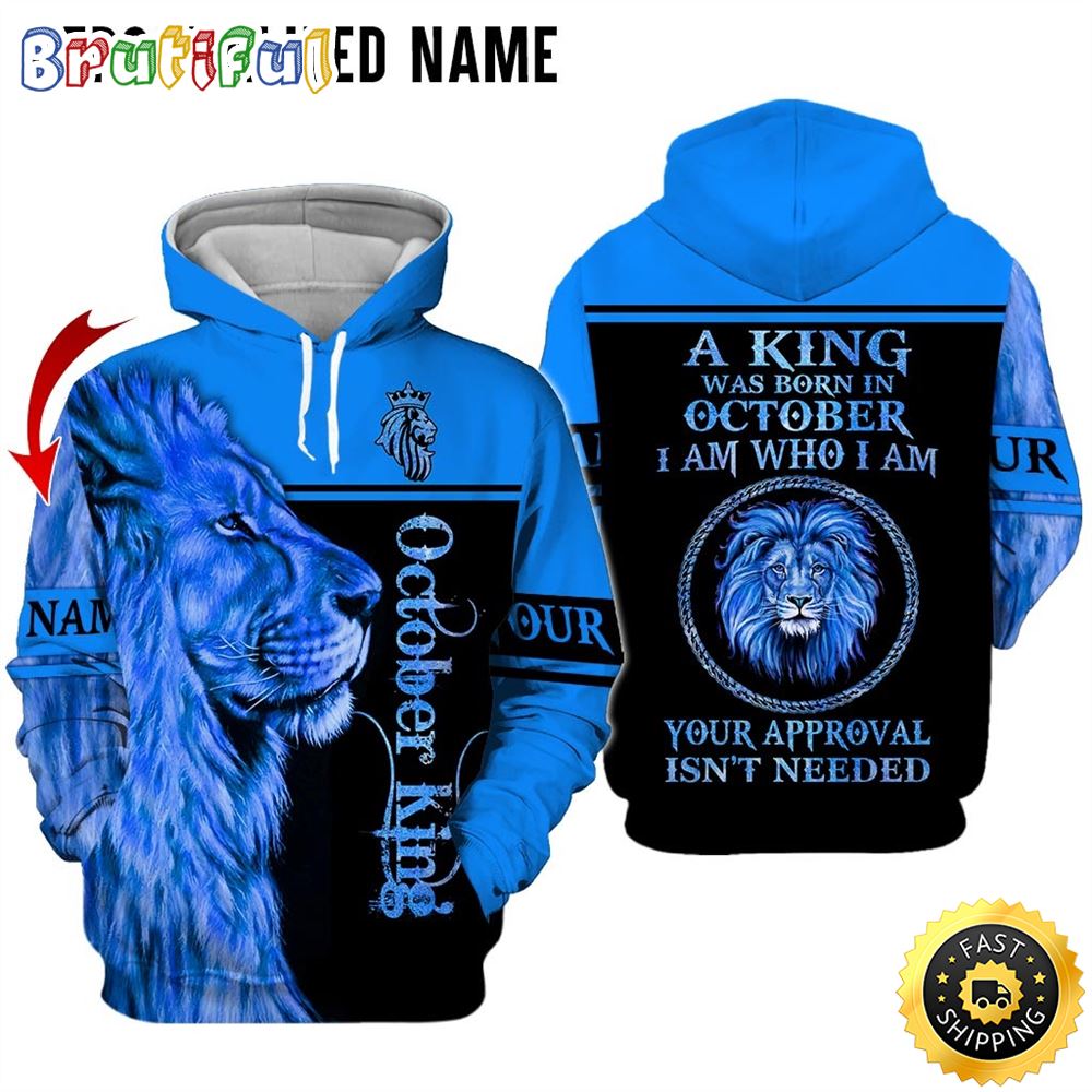 Personalized October King You Are Strong All Over Print Hoodie Gift For Frends 1 zpi1he
