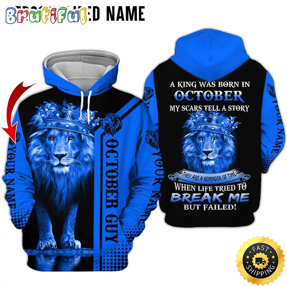Personalized October Lion Guy I Am Going To Keep Going All Over Print Hoodie Gift For Frends 1 viug32