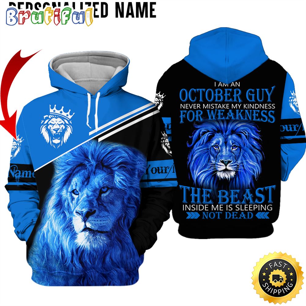 Personalized October Lion Guy The Devil Inside All Over Print Hoodie Gift For Frends 1 ignm6z