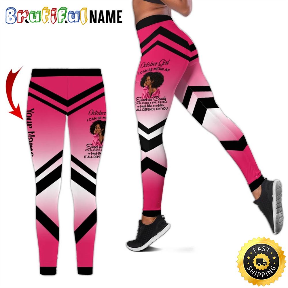 Personalized Pink October Girl All Over Print 3D Legging Cold As Ice Gift For Women 1 cxfhk9