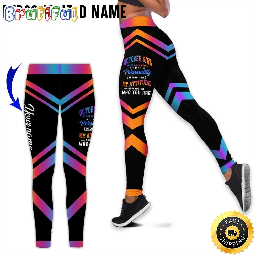 Personalized Pink October Girl All Over Print 3D Legging Confidence Gift For Women 1 lrsil3
