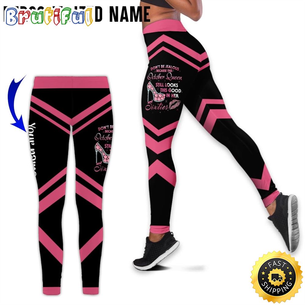 Personalized Pink October Girl All Over Print 3D Legging Good Queen Gift For Women 1 npkhua