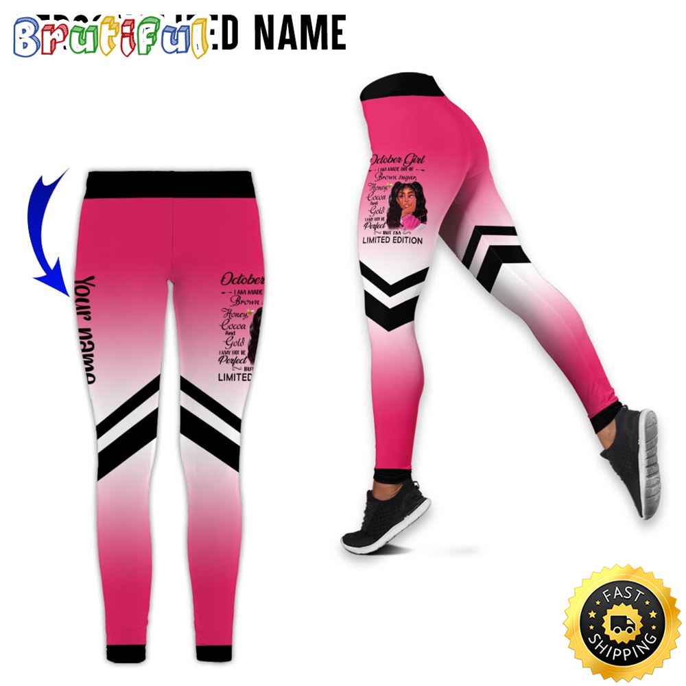 Personalized Pink October Girl All Over Print 3D Legging I Am One of a Kind Gift For Women 1 ri3uxd