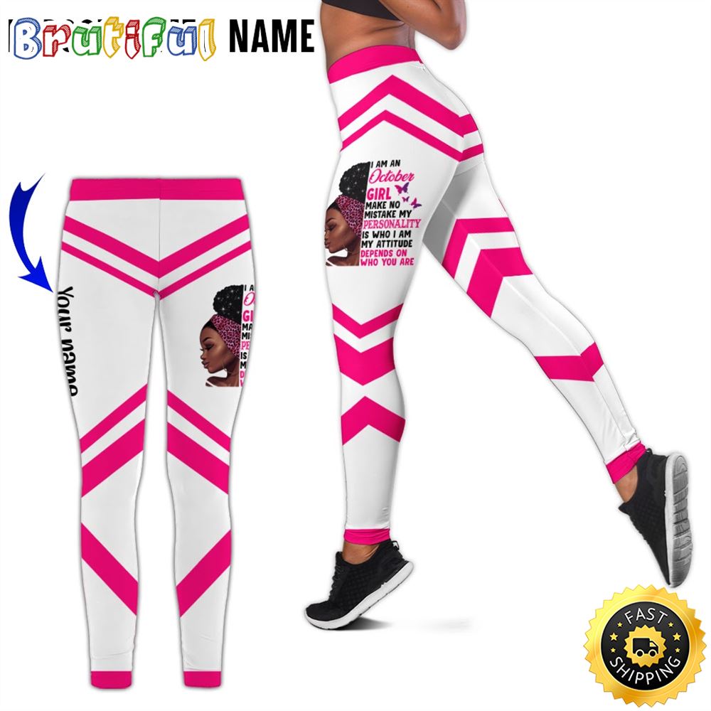 Personalized Pink October Girl All Over Print 3D Legging Make No Gift For Women 1 v606le