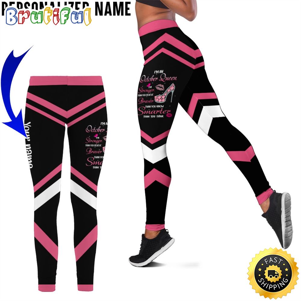Personalized Pink October Girl All Over Print 3D Legging Smarter Gift For Women 1 d6hmqv