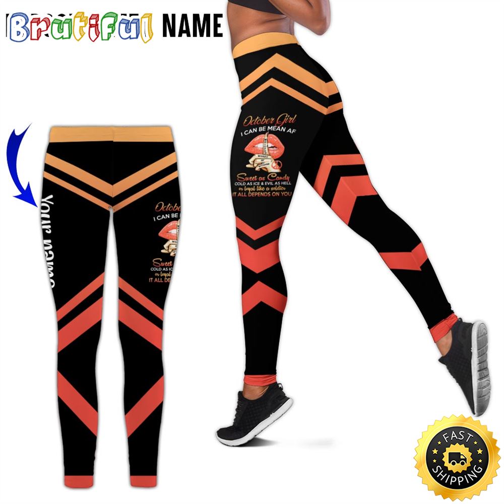 Personalized Pink October Girl All Over Print 3D Legging Sweet And Candy Gift For Women 1 qeby6y