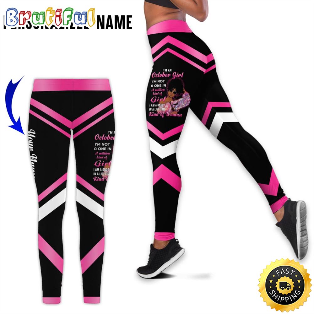 Personalized Pink October Girl All Over Print 3D Legging Unique Women Gift For Women 1 zgg1p3