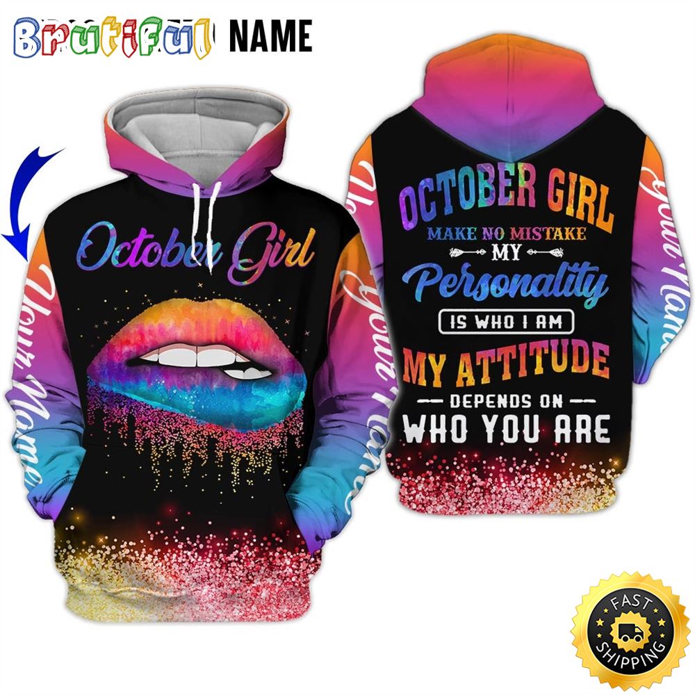 Personalized Pink October Girl Confidence All Over Print 3D Hoodie Gift For Women 1 dpcgqt