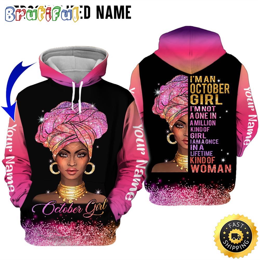 Personalized Pink October Girl Creative Women All Over Print 3D Hoodie Gift For Women 1 xmbooo