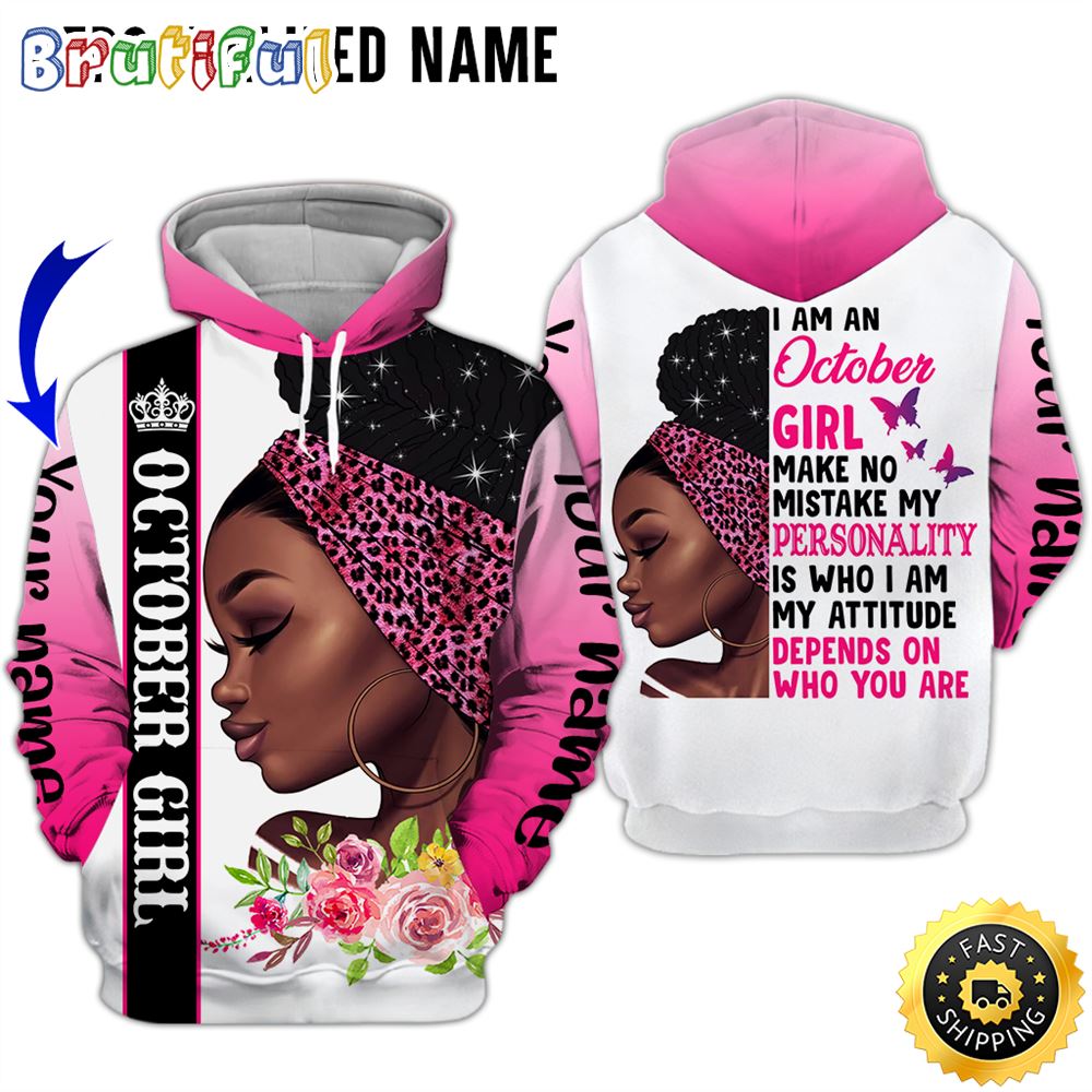 Personalized Pink October Girl Make No All Over Print 3D Hoodie Gift For Women 1 qs5zck