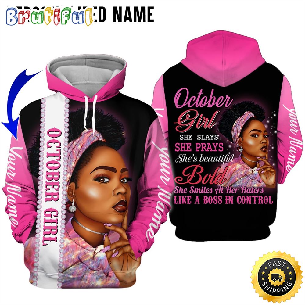 Personalized Pink October Girl She Smiles All Over Print 3D Hoodie Gift For Women 1 gnfyb9