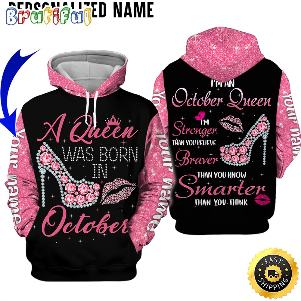 Personalized Pink October Girl Smarter Than You All Over Print 3D Hoodie Gift For Women 1 egoweg